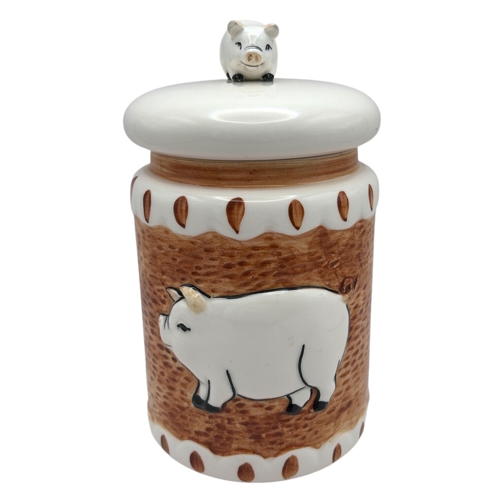 Vintage Sigma Towle Pig Kitchen Canister Ceramic Storage Jar Japan Farmhouse 8"